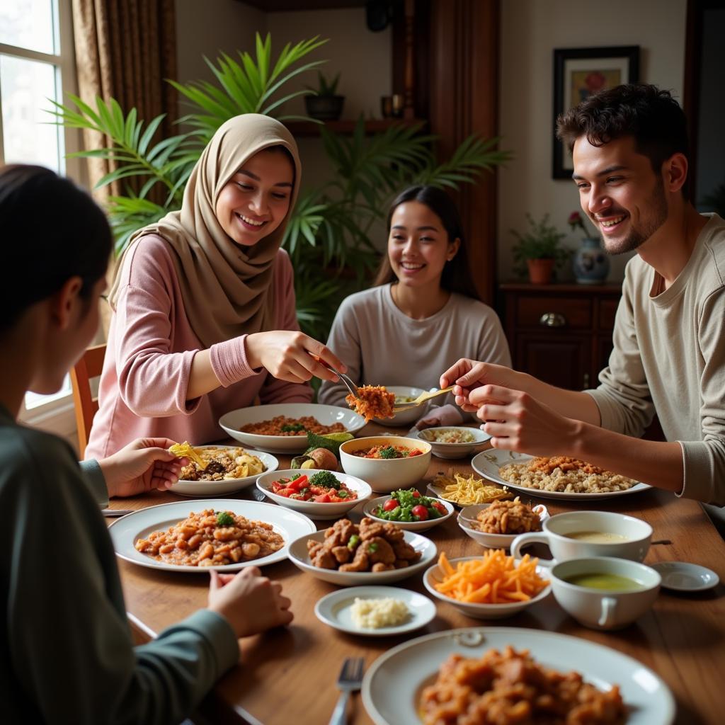 Sharing a Meal with a Malaysian Family in Pulau Carey